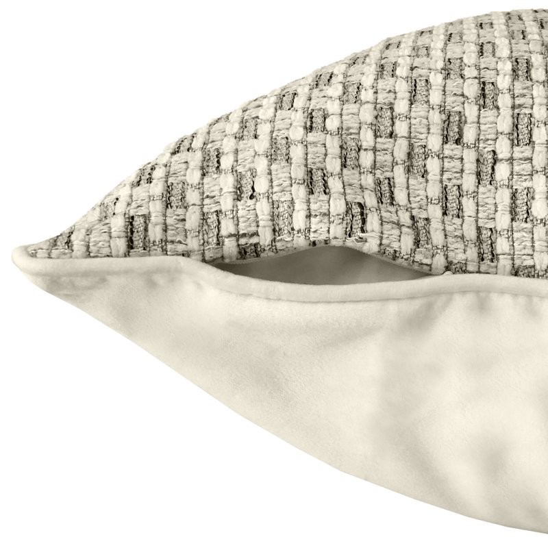 Geometric Pillow Cover & Insert, 16" x 26", Ivory
