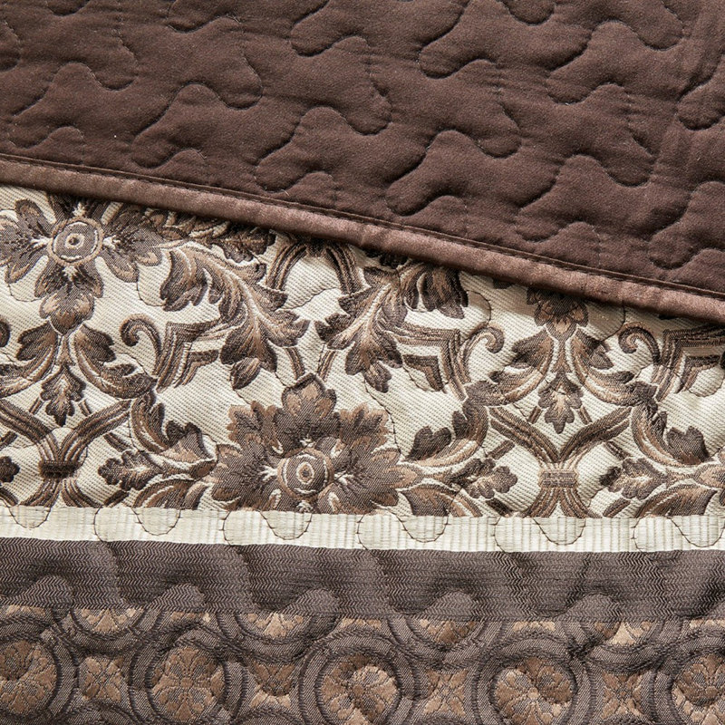 Ensemble de couvre-lit réversible 5 pièces en jacquard rouge très grand, Couvre-lit simple + 4 pièces supplémentaires, Rouge