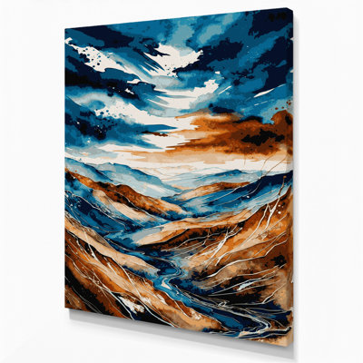 «Watercolor Landscape 66», art mural sur toile grise