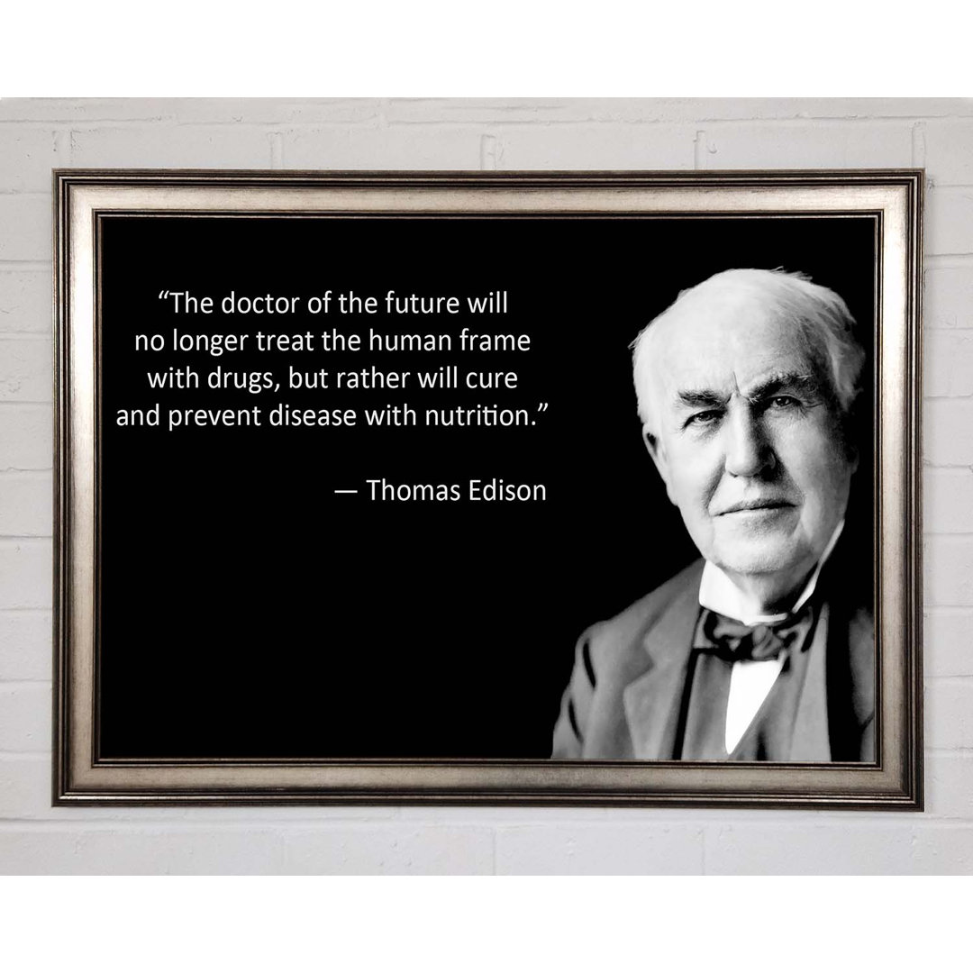 Motivierendes Zitat Thomas Edison - Einzelne Bilderrahmen Kunstdrucke