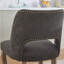 Chaises de salle à manger noires, tissu moderne recouvert de 2, conception évidée, courbé avec des clous en cuivre faits à la main, respirant et usé, système à double rebond, pieds en bois d'hévéa massif pour les salles d'art 2 américaines