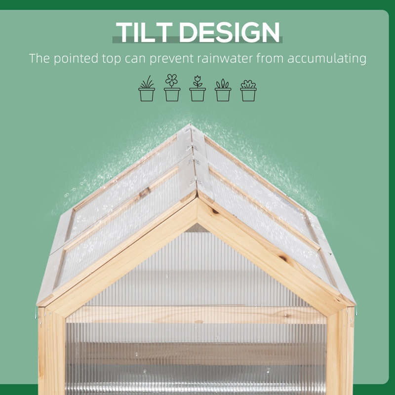 Sarik Hobby Greenhouse,wood, 32.25'' H x 48'' W x 24"D, Natural Wood
