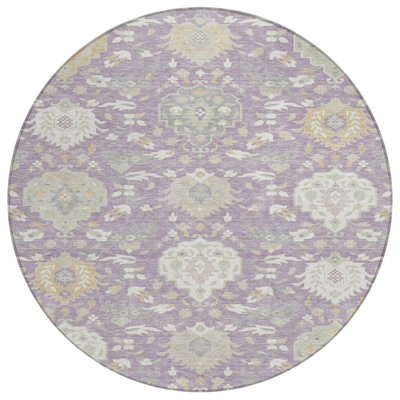Ilyara Purple Washable Indoor-Outdoor Rug - 