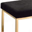 Banc en tissu noir Boice et finition champagne