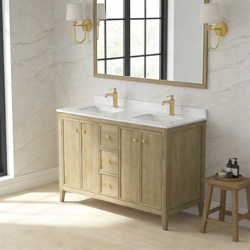 54" Bathroom Vanity with Double Sink, 56"