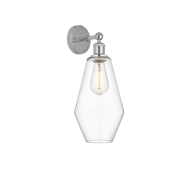 Amylea Armed Sconce, Clear, Polished Chrome