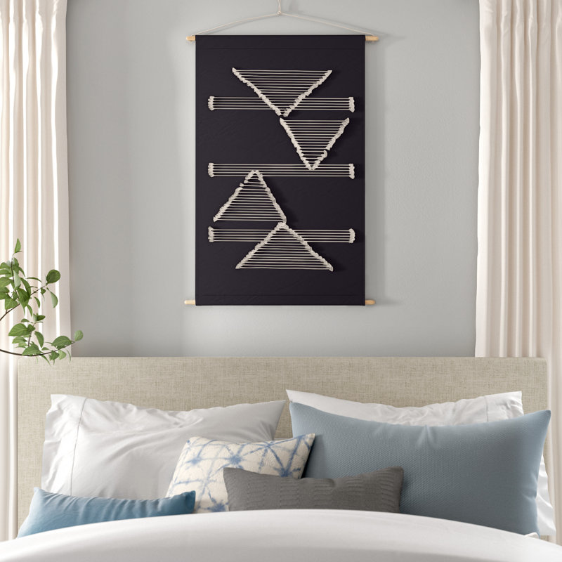 Hand Woven Cotton Wall Hanging, Black/Ivory