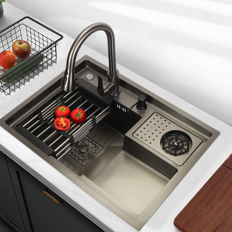 Tonchean 477.5mm W Single Bowl Stainless Steel Kitchen Sink with 1 Faucet Hole
