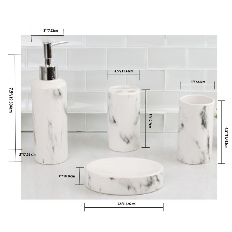 Ensemble d'accessoires de salle de bain 4 pièces 