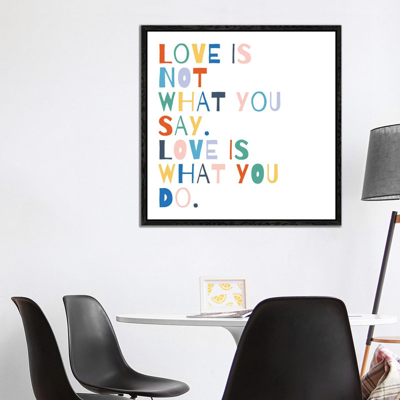Rainbow Words I by Moira Hershey - Print on Canvas, Black Framed, 93.98 cm H x 93.98 cm W