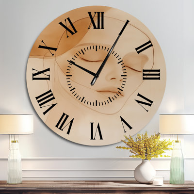 Soft Line Feminine Form - Abstract Metal Wall Clock