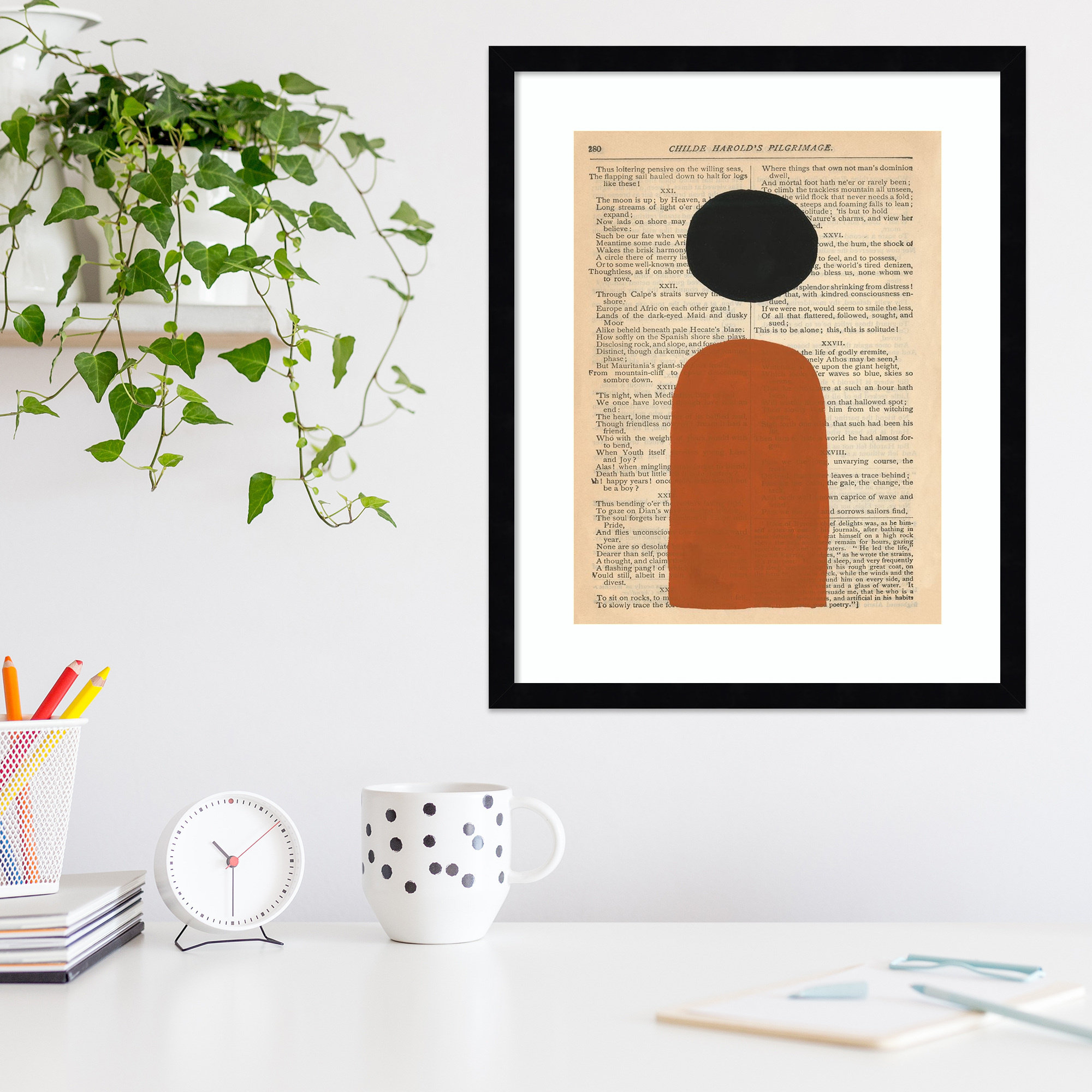 Modern Prose by W. Stramel, Black, 17" W x 21" H