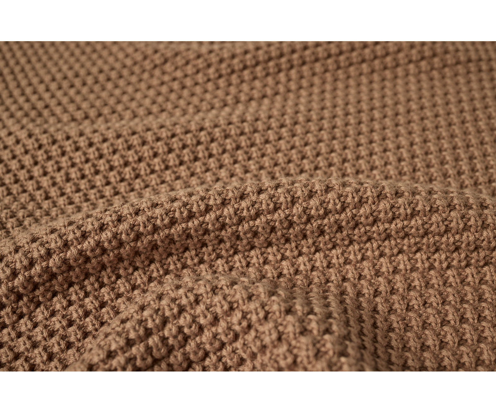 Avalon Cotton Knitted Throw Blanket, Almond