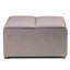 Repose-pieds de rangement pour table basse moderne en tissu d'aspect lin de 35 po avec 4 plateaux rabattables Avalon-486415783