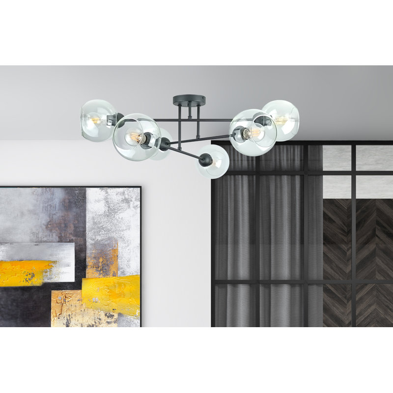 Odilon Glass Semi Flush Mount, Clear