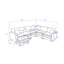 Modern U-Shaped 6-Seat Modular Sectional Sofa With 1 Ottoman & 3 Toss Pillows-1308454784
