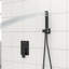 Double pomme de douche noire matte, fixation murale, avec pluie et douchette, support de tête en acier inoxydable-121029331