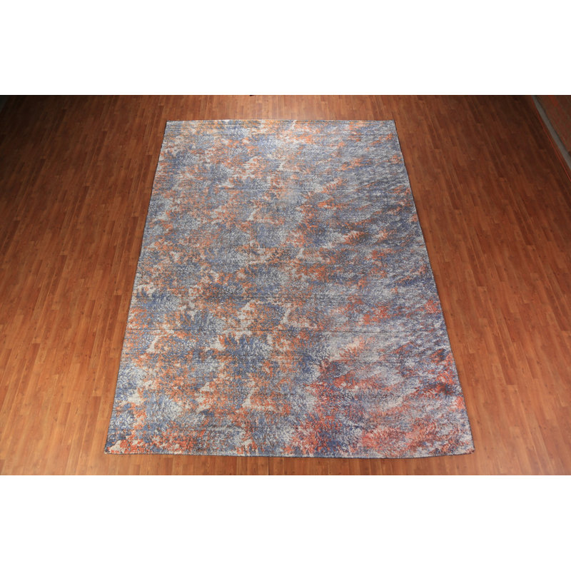 Grand tapis indien moderne et abstrait