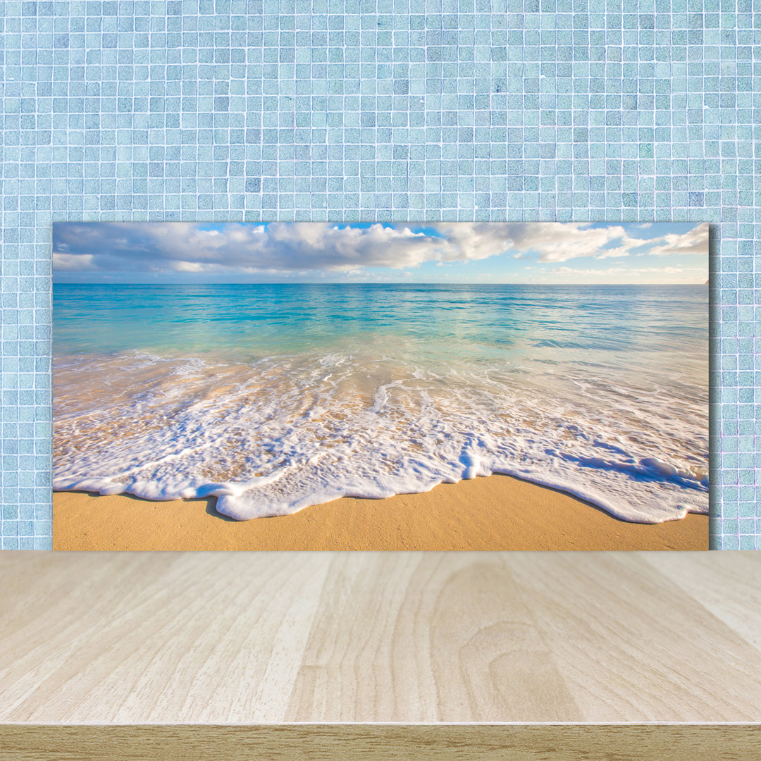 Hawaiian Beach 50cm x 100cm Glass Panel