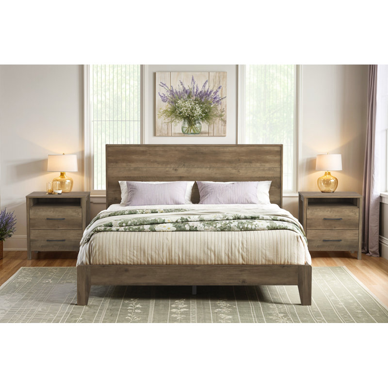 Allysyn 3 Piece Bedroom Set, King, Knotty Oak