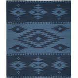 Laurel Canyon Flatweave Wool Southwestern Area Rug in Blue/Dark Navy