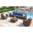 8-Piece Wicker Outdoor Patio Furniture Set With Thick Cushion, Rattan Patio Swivel Rocking Chairs Set Of 2 With Acacia Storage Table , Wicker Conversation Set For Outdoor Couch, Backyard-998029909