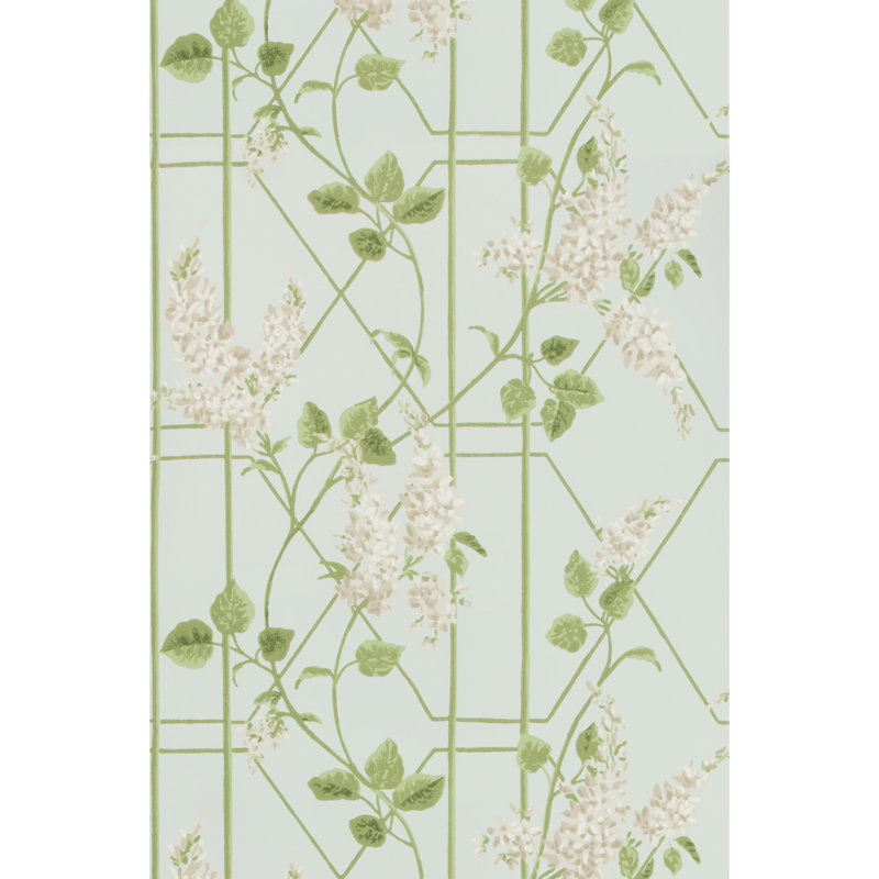 Floral Wallpaper Roll, Light Blue/Green