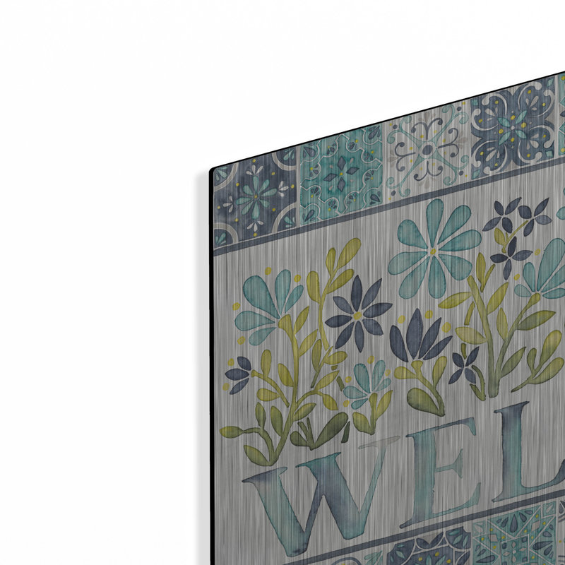 Art mural en métal luxueux «Garden Getaway Welcome» par Laura Marshall, H 16 po x l 24 po