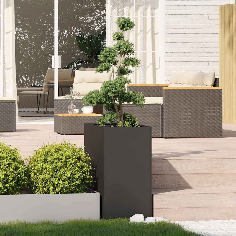 Planter 80x80 Cm Steel, 80cm H x 40cm W x 80cm D, Black