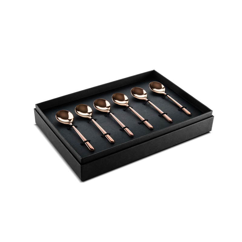 Ensemble de 6 cuillères à café Linea - bronze, Bronze