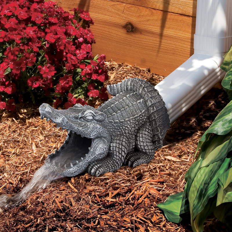 Gutter Guardians Swamp Alligator Downspout Statue