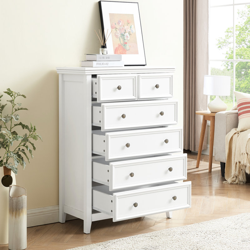 Armoire 6 tiroirs pour le salon - blanc, rangement spacieux et design élégant 6 commodes blanches