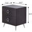 Table d'appoint moderne pour coins confortables - 2 tiroirs, pieds argentés, fonction lisse avec options de rangement de tiroir spacieuses