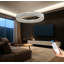Lustre annulaire en cristal noir de 40 pouces pour salon