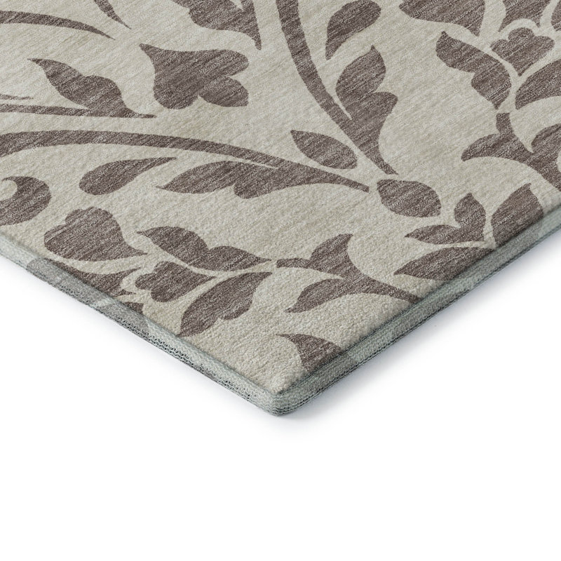 Premium Machine Washable Prisco Taupe Rug, Rectangle 10' x 14'
