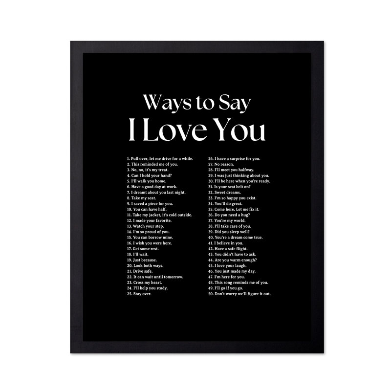 Ways To Say I Love You No6, 08"H x 10"W, Poster, Unframed