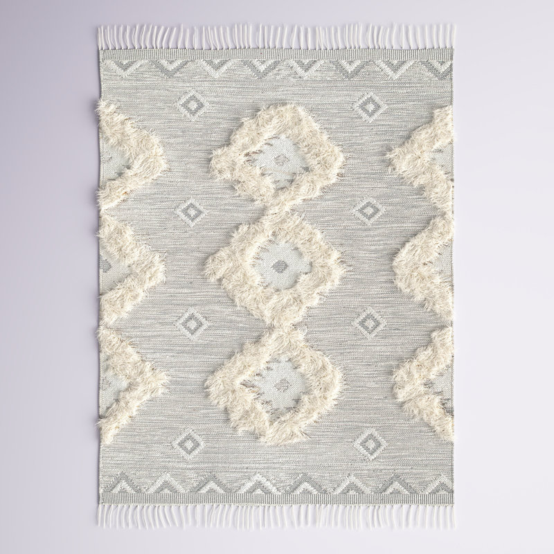 Joyden Hand Knotted Wool Indoor Rug, Rectangle 5' x 8'