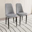 Chaises de salle à manger en cuir PU gris, avec un design ergonomique et des pieds en métal noir pour la cuisine-1618800464