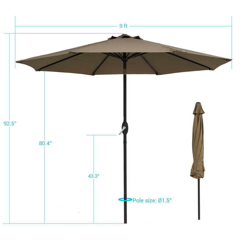 Parasol de marché de 108 po Kanila, Taupe