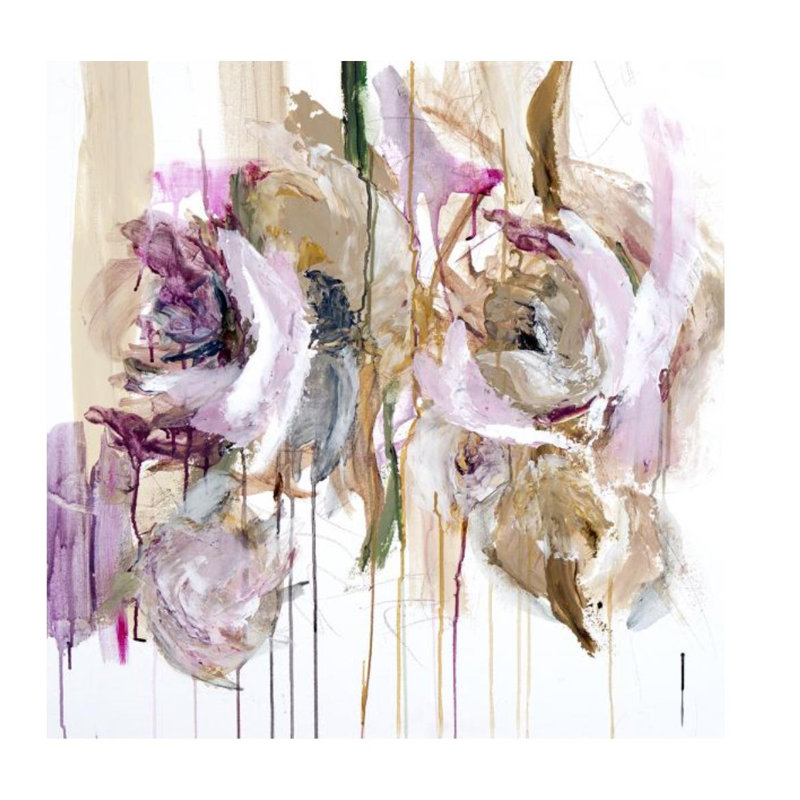 Flowers On A Stick I Painting by Mia Malcolm Studio, 24" H x 24" W, Plexi