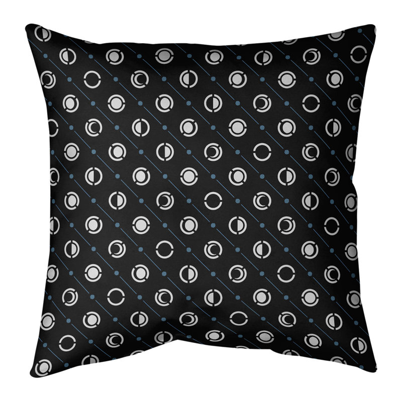 Coussin décoratif intérieur/extérieur Moon phases, 20 po x 20 po, Accent bleu foncé, Protection contre les rayons UV