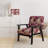 Cobalt Blue Scrollwork Swirls Victorian Pattern II - Upholstered Floral Accent Chair-1244380855