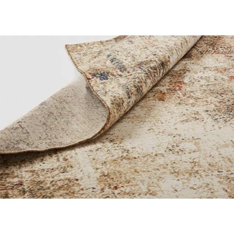 Hoddesd Abstract Area Rug in Ivory, Rectangle 2' x 3'
