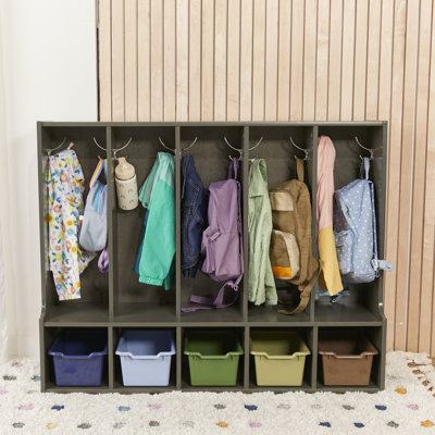 ECR4Kids Streamline Toddler Coat Locker with Bench, Classroom Furniture