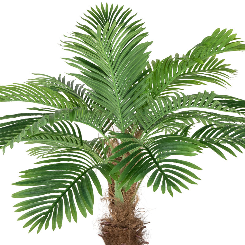 7.25' Green and Brown Potted Artificial Phoenix Palm Tree