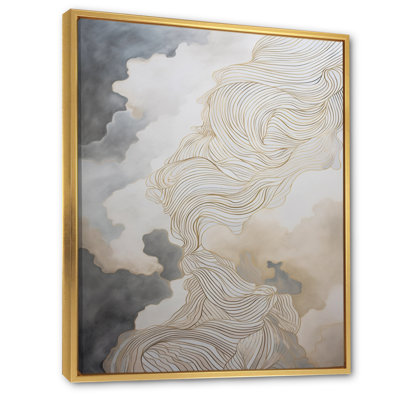 Gold and Gray Abstracted Line Artistry IV - Print on Canvas