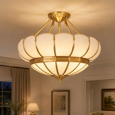 4-Light Lotus Semi-Flush Mount Ceiling Light