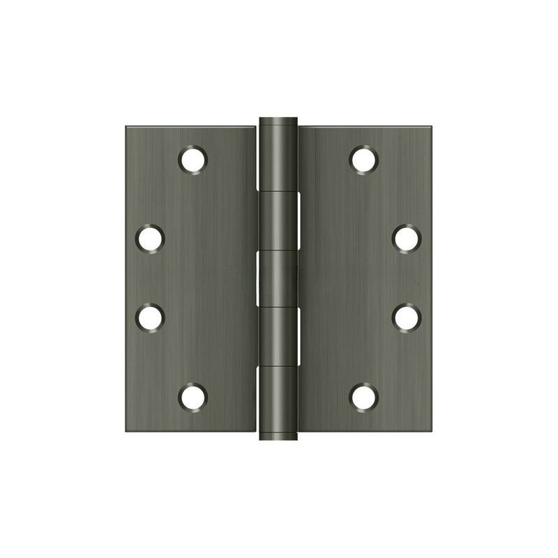 Charnières carrées Deltana S45U15A 4 1/2 po x 4 1/2 po, HD en nickel antique, Nickel antique