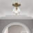 1 Light Natural Brass Crystal Semi-Flush