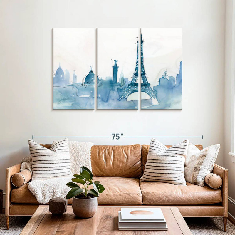 Rorry Ocean Blue Paris, 36" H x 57" W